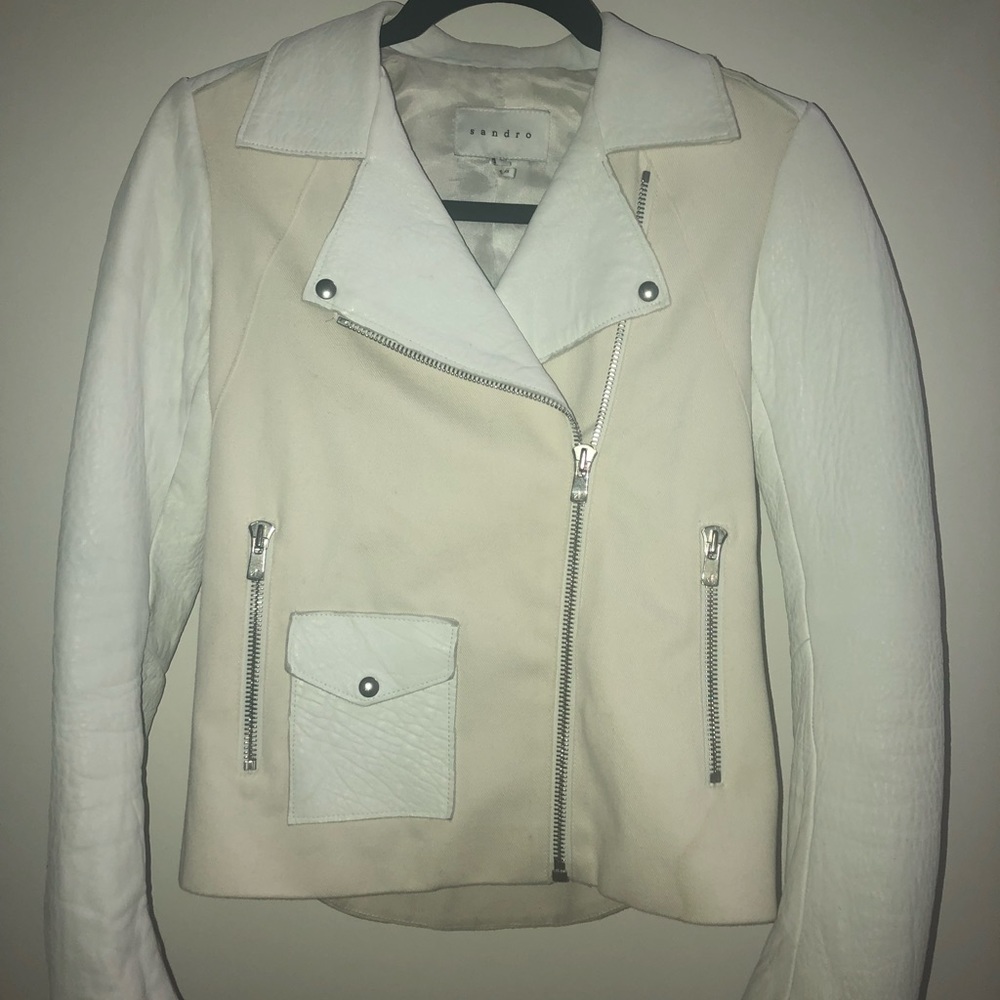 Canvas and leather jacket